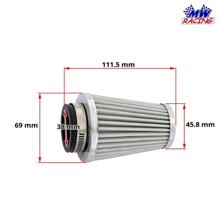 FILTER SPRINT 38mm F74X117,8mm ATV KYMCO MXU 150 '05 06 MW RACING 3