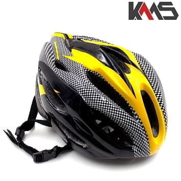 KACIGA VELOSIPED CRNO ZOLTA KARBON KMS+