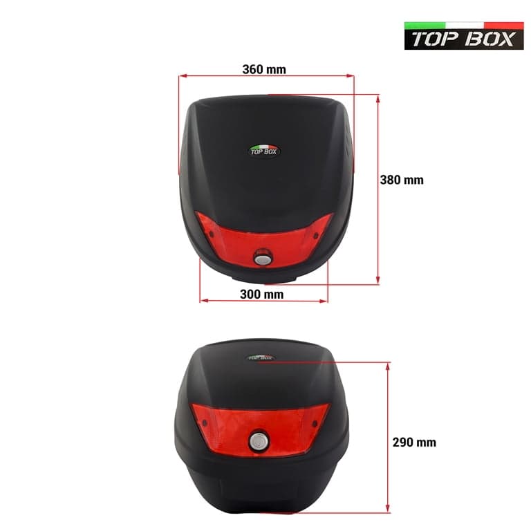 KUFER E32-28L CRVENO STAKLO TOP BOX 2