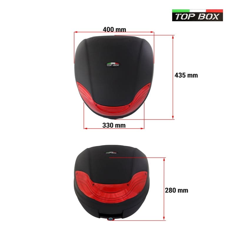 KUFER E36-33L CRVENO STAKLO TOP BOX 2