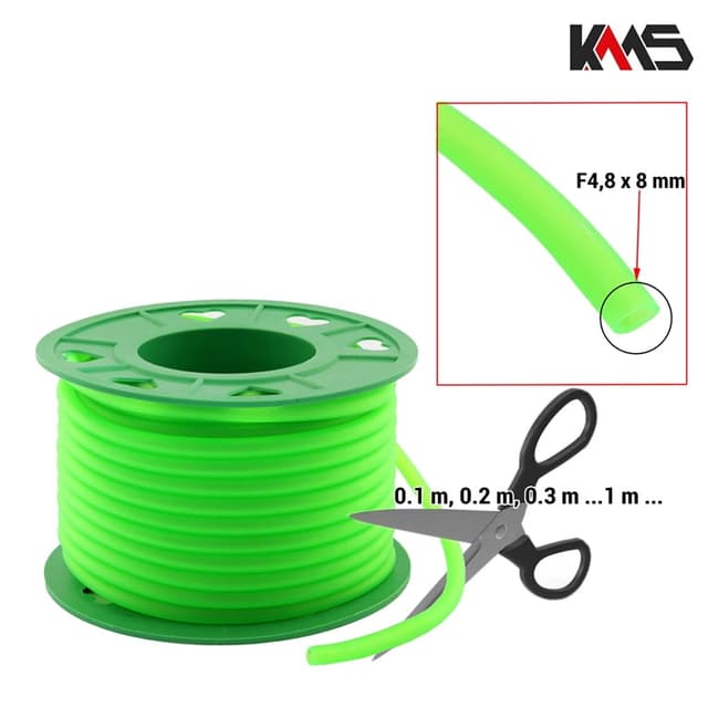 CREVO GORIVO F4,8x8mm 20 m KOTUR SILIKONSKO ZELENO KMS+