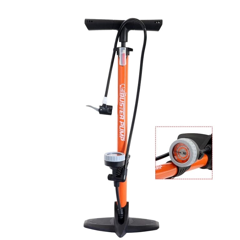 PUMPA MTB AVTOMOBIL SO BAROMETAR POMARANJESTA BUSTER PUMP+ 2