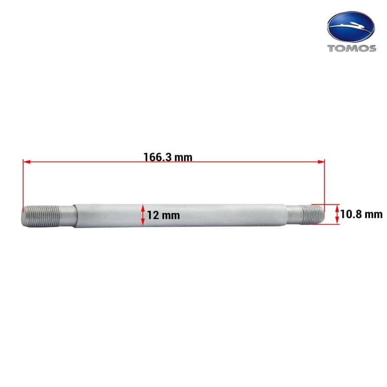 OSOVINA TRKALO ZADNO TOMOS A5 A35 L164 mm ALUMINIUMSKI BANDAZ ORGINAL 2