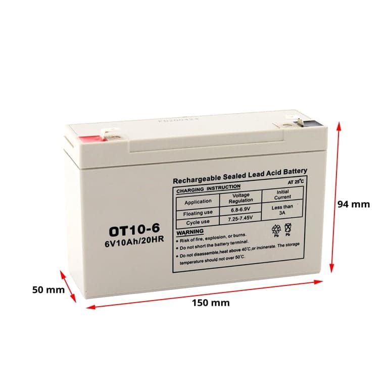 AKUMULATOR 6V-10 AH BATERIJA KOLICKA 2