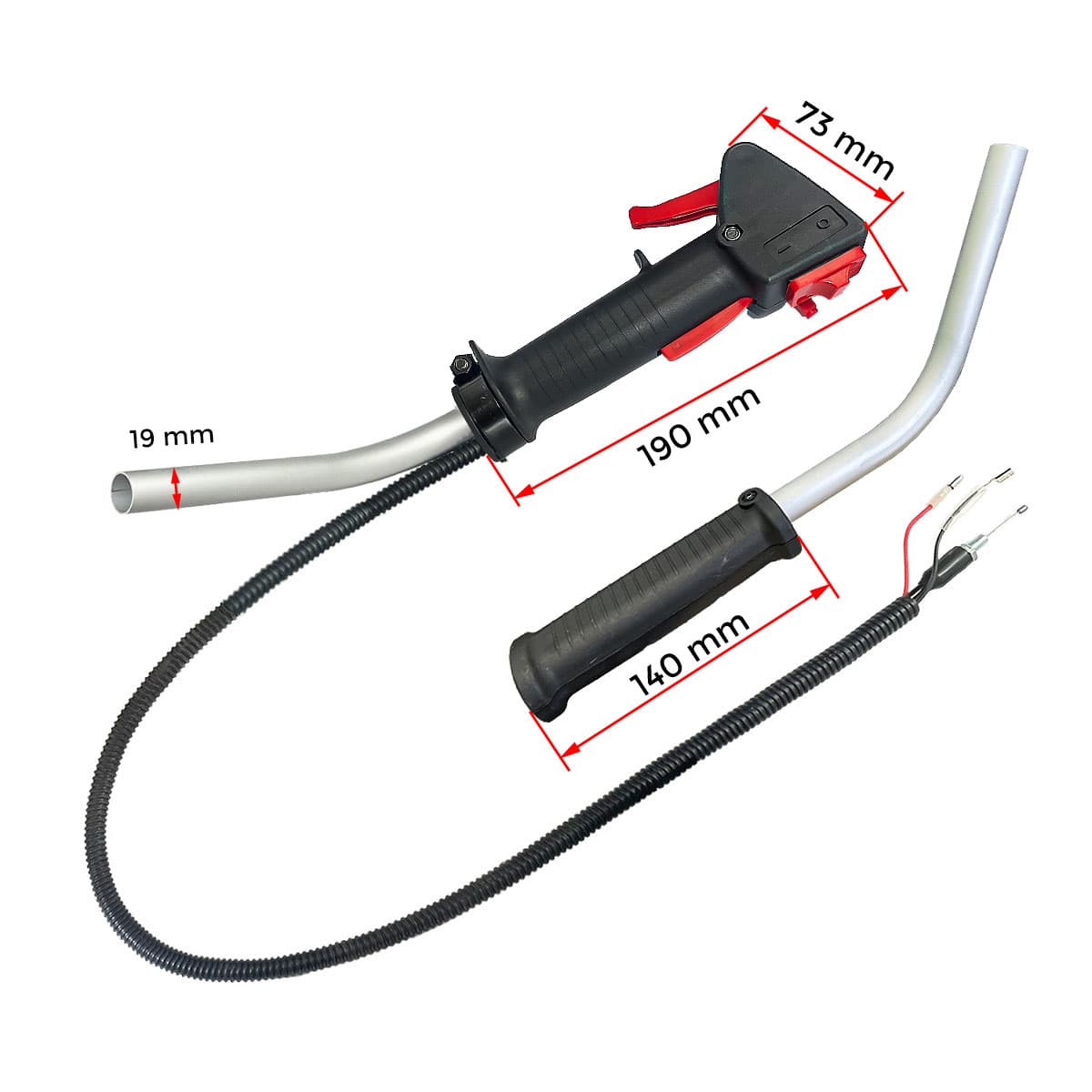 RACKA GAS RACKA METALNA RUKOHVAT VILLAGER BC 750 900 1250 1900 F19mm TRIMER DVODELNA NO.77 CN* 3