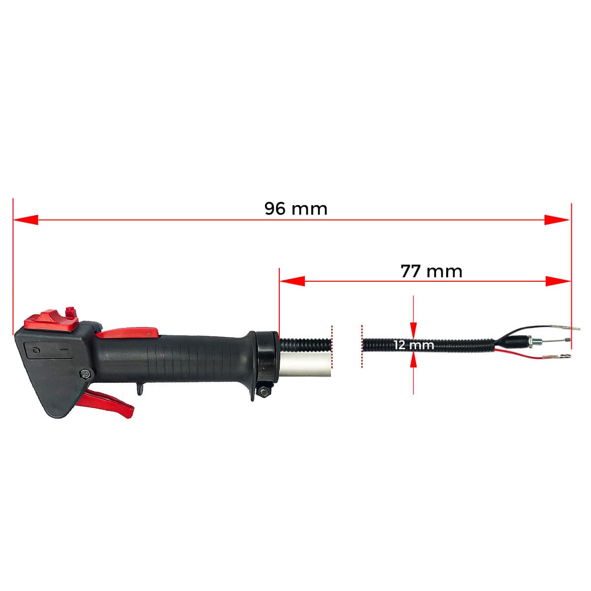 RACKA GAS RACKA METALNA RUKOHVAT VILLAGER BC 750 900 1250 1900 F19mm TRIMER DVODELNA NO.77 CN* 4