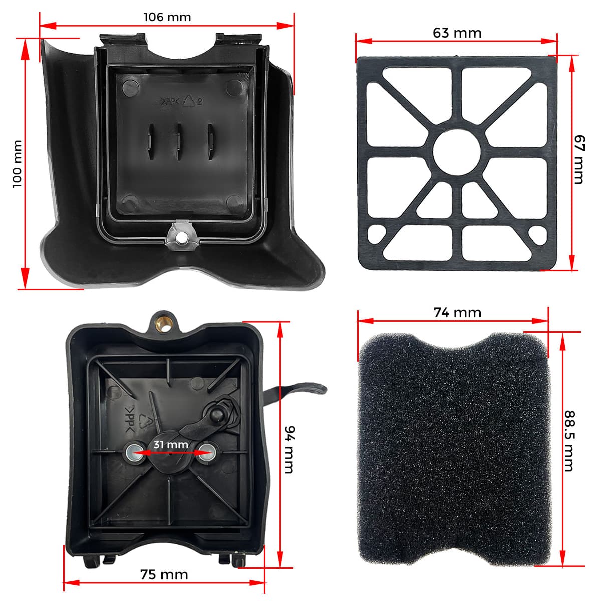 KUKISTE FILTER VOZDUH VILLAGER BC 520 1900 KOMPLET TRIMER NO.47 CN* 3