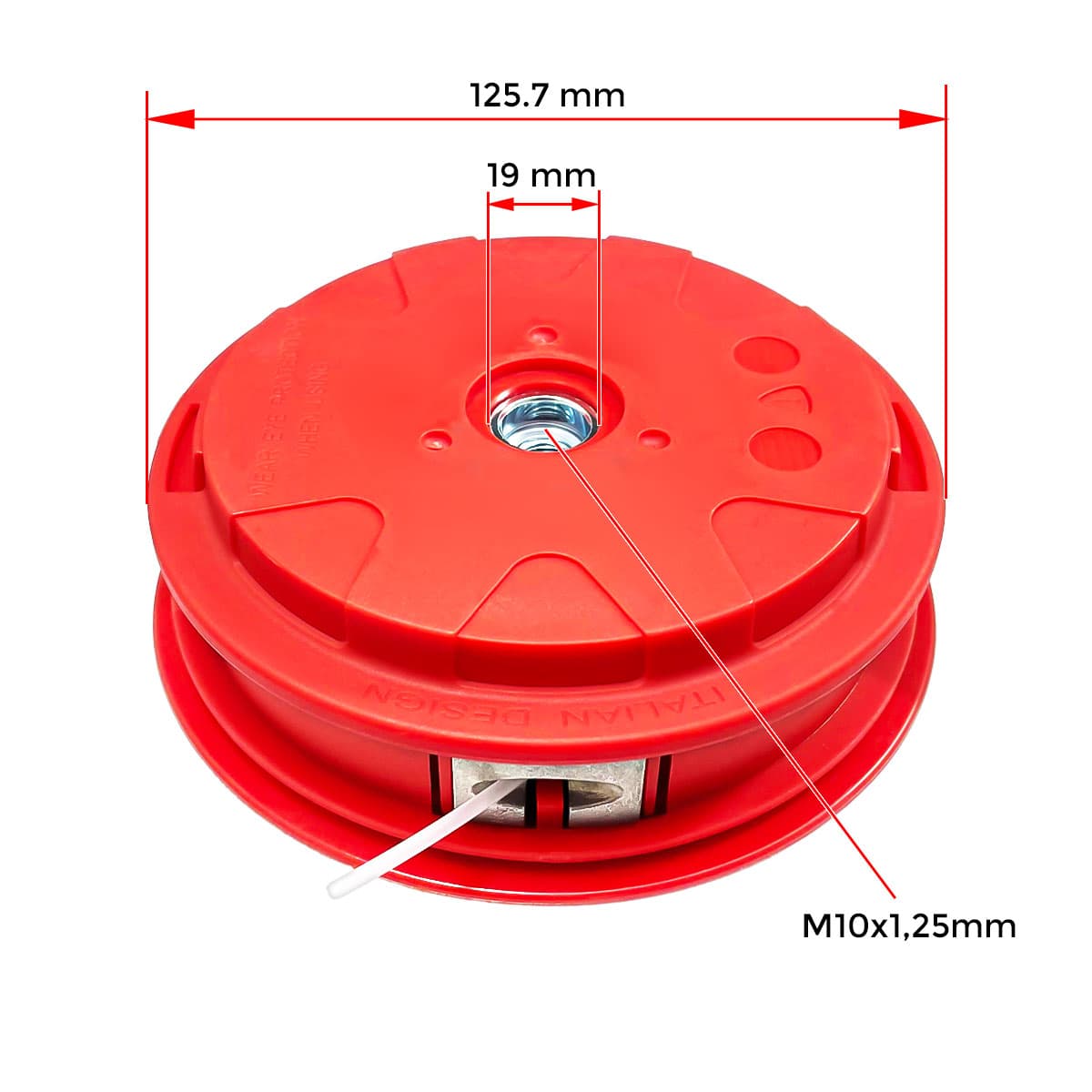 GLAVA TRIMER M10x1,25mm LHF F130mm AL KAPACE CN* 4