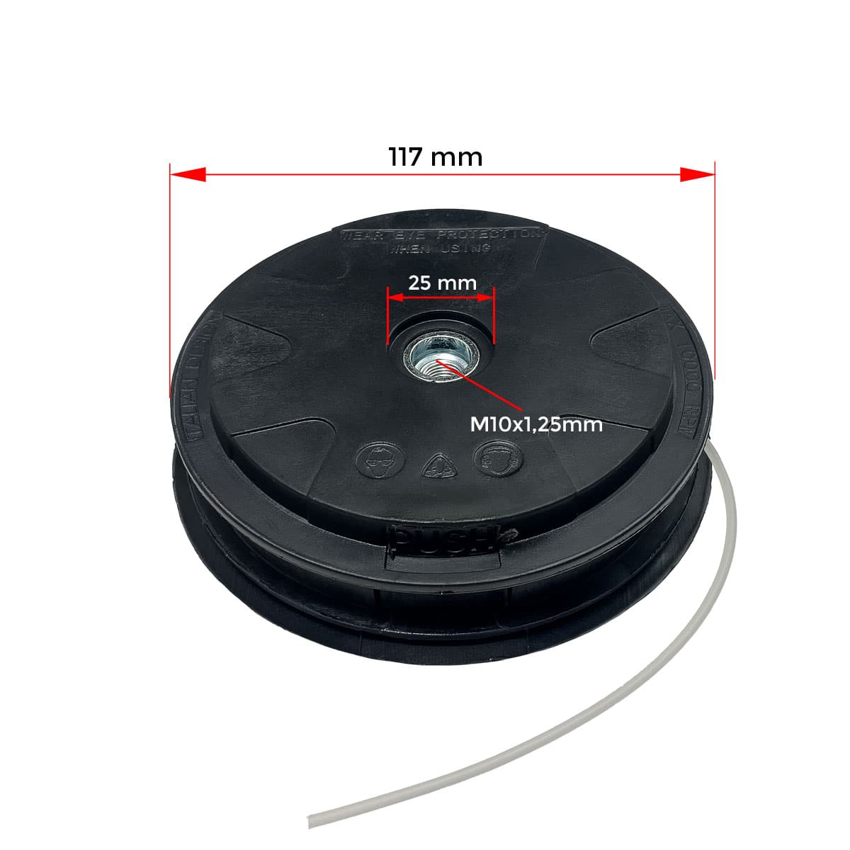 GLAVA TRIMER M10x1,25mm LHF F130mm PVC KAPACE ZELENO CN* 4