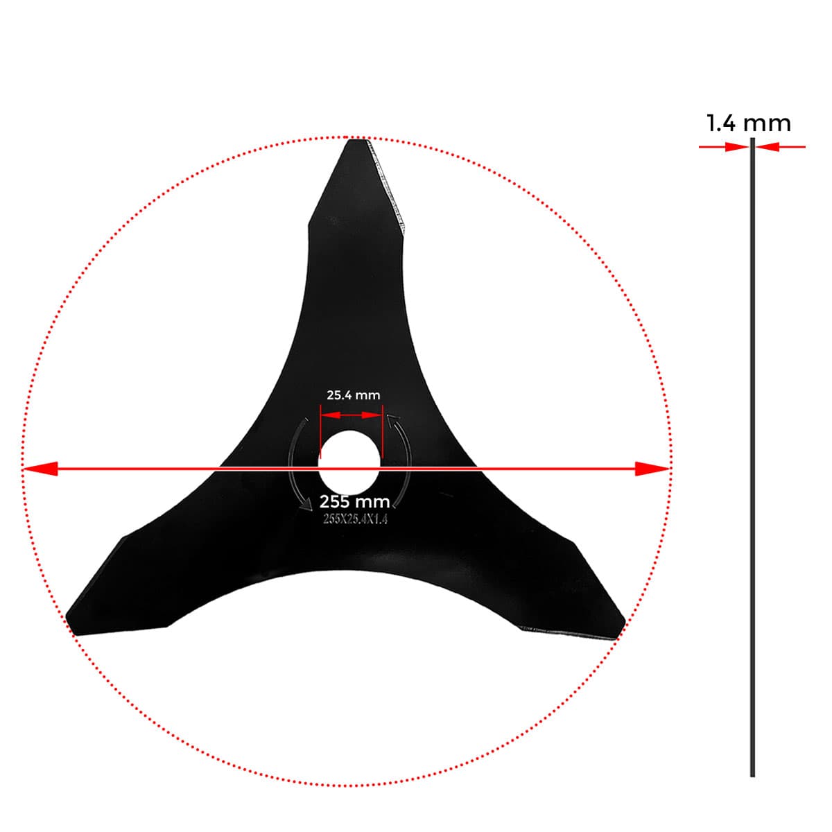 NOZ TRIMER 255X25.4X1,3mm TROKRAK CN* 2