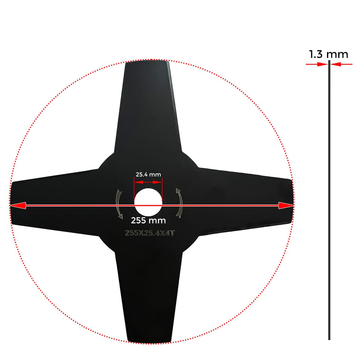 NOZ TRIMER 255X25.4X1,3mm CETVOROKRAK 89 CN* 2