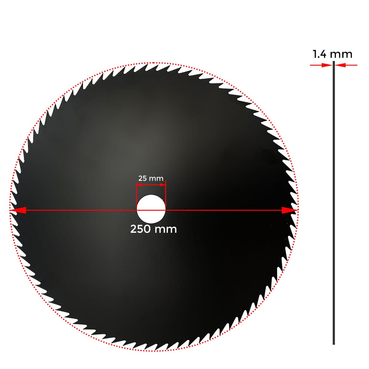 NOZ TRIMER 255X25.4X1,3mm 80 ZABA CINKULAR 93 CN* 2