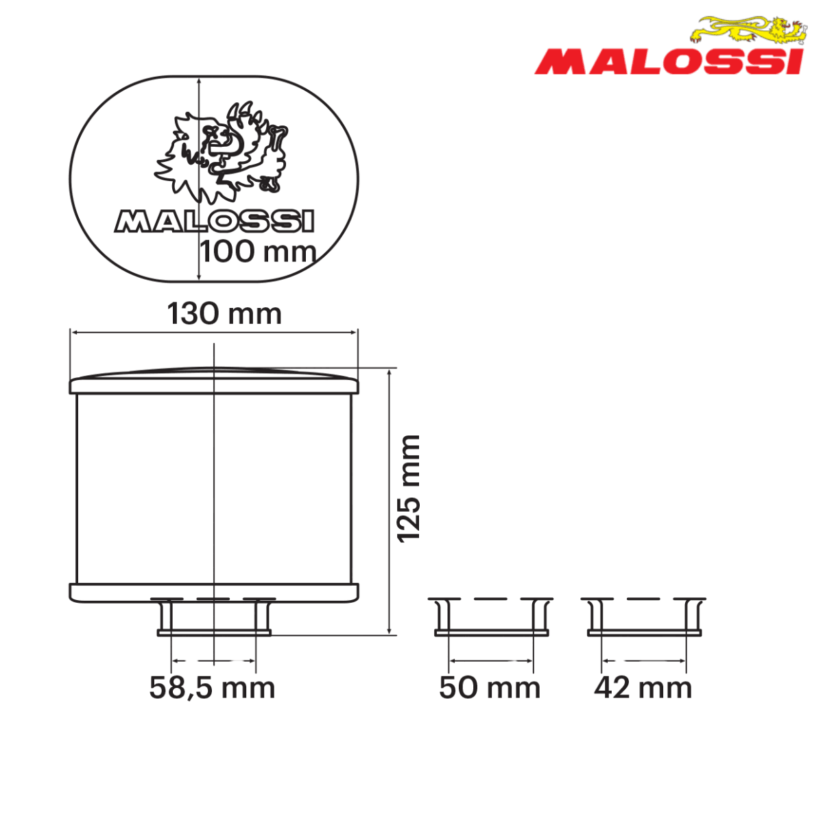 FILTER SPRINT 42 50 60mm PRAV RED FILTER E15 PHBH VHST KEIHIN MIKUNI 413434 MALOSSI* 2