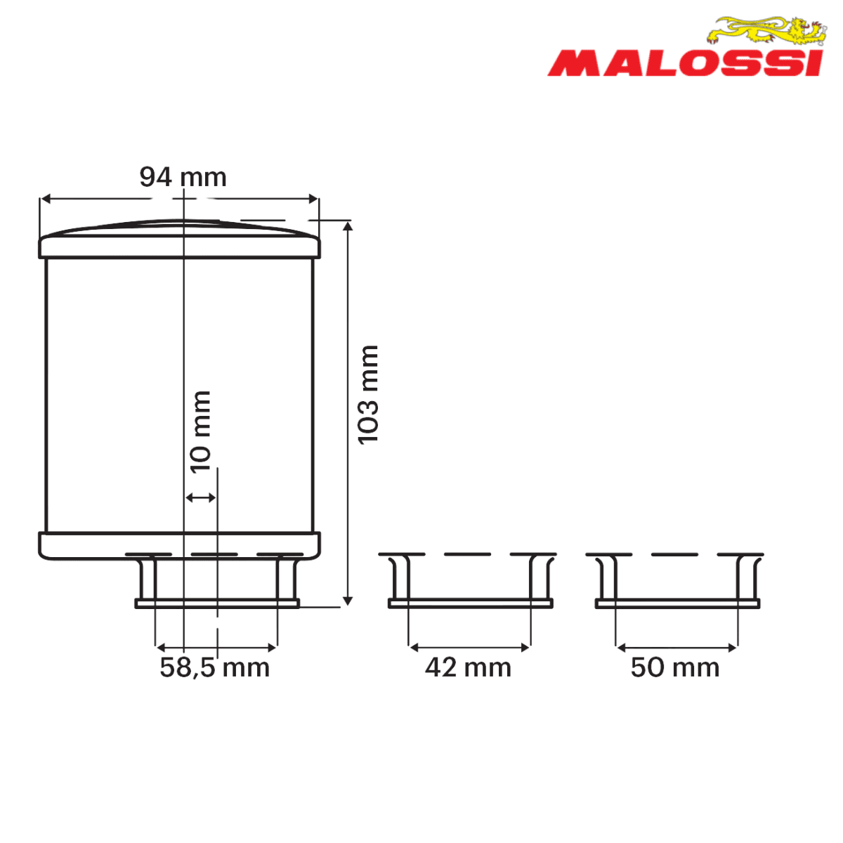 FILTER SPRINT 42 50 60mm PRAV RED FILTER E13 PHBH MIKUNI KEIHIN 413528 MALOSSI* 2