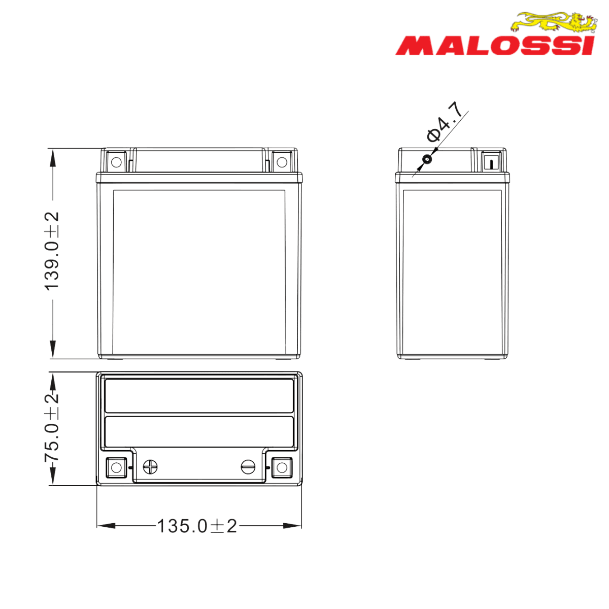 AKUMULATOR YB9-B MB9-B GEL 4418917 MALOSSI* 2
