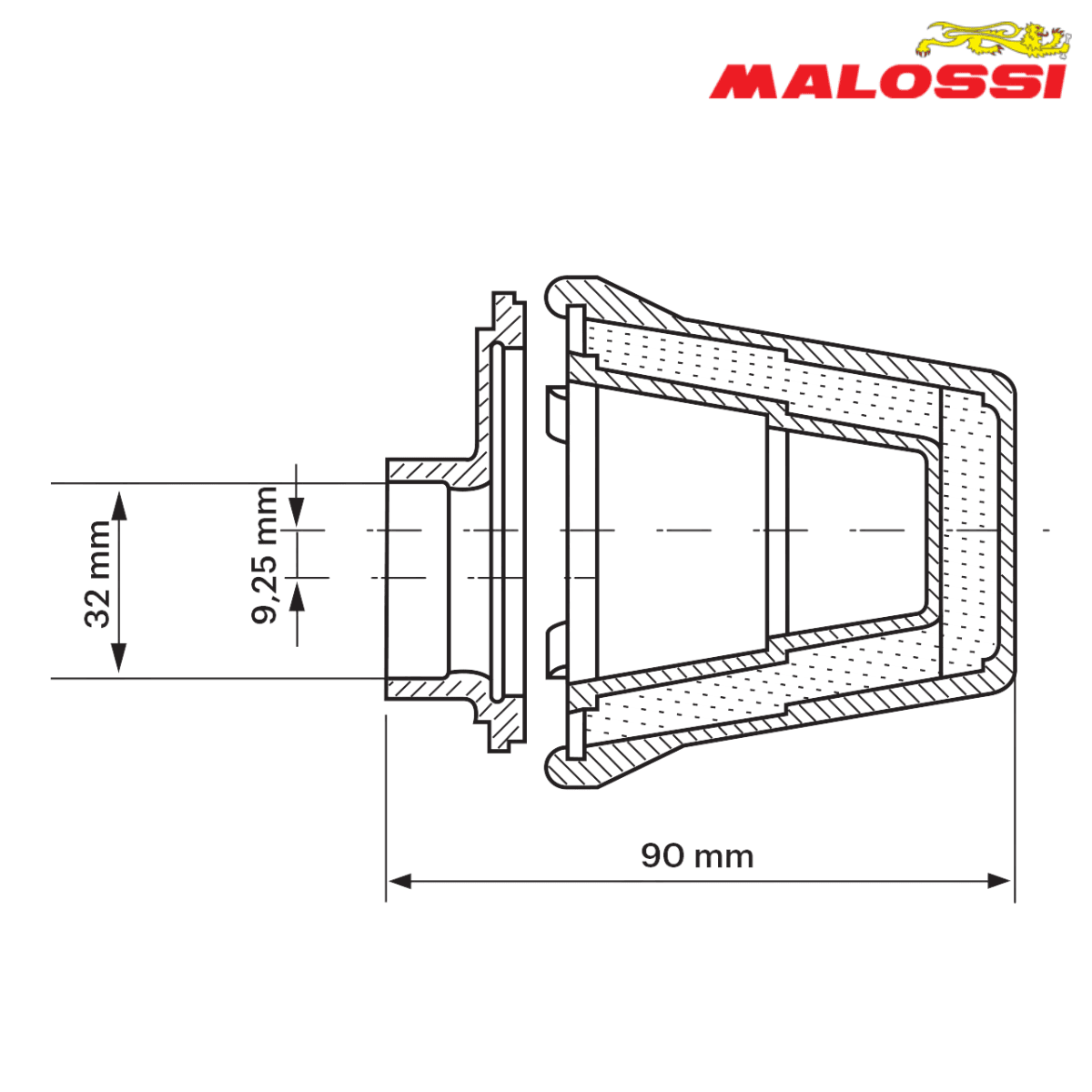 FILTER SPRINT E5 32mm PHBG 15-21 MIKUNI  04 2412.W0 SIV MALOSSI* 2