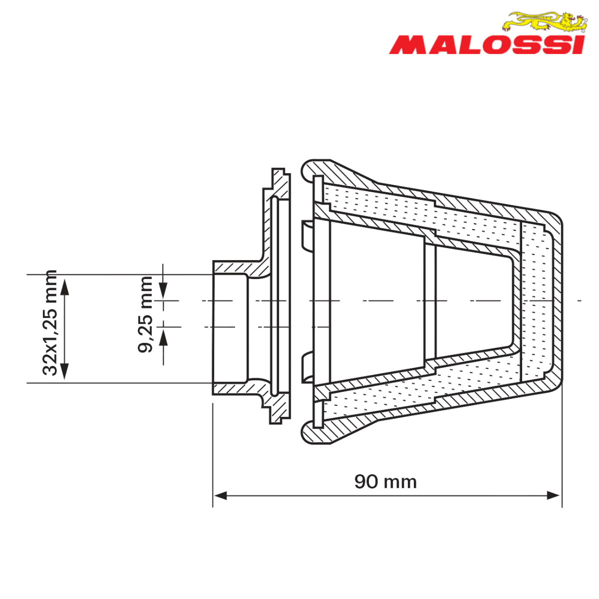 FILTER SPRINT E5 32X1.25 PHBG 15-21 04 3074.50 MALOSSI* 2
